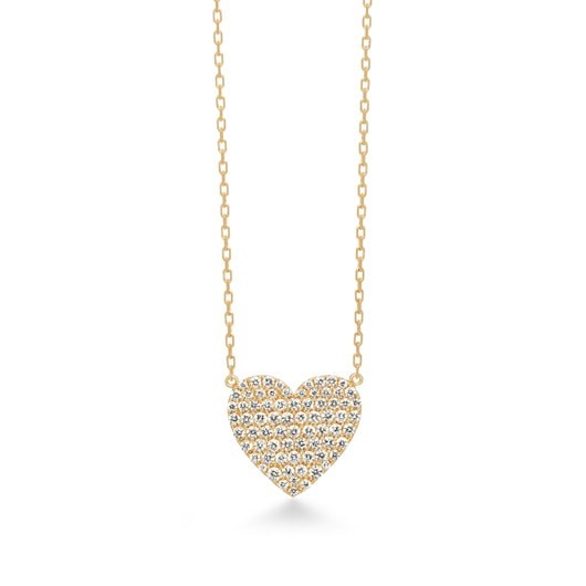 heart pavé moyenne 项链