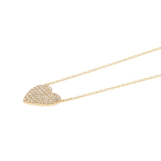 heart pavé moyenne 项链