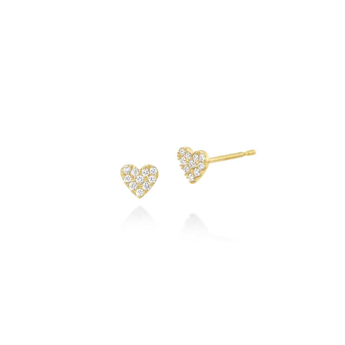 heart pavé 耳环