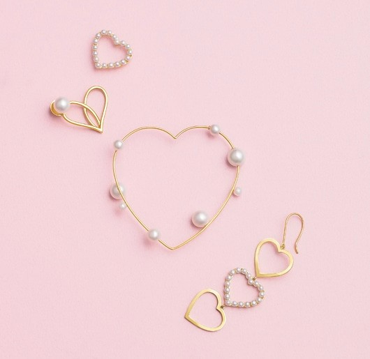 bubble hoop heart 耳环