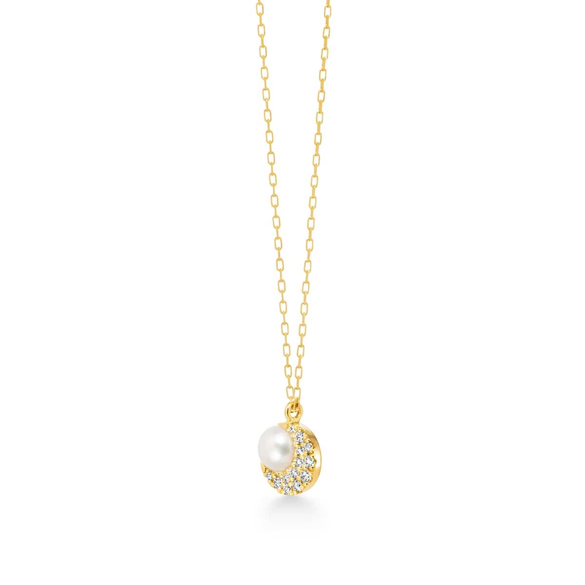 crescent pearl pavé 项链