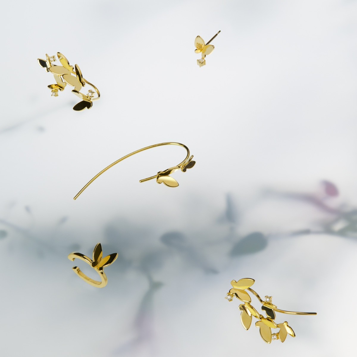 deux papillon brillant 耳环