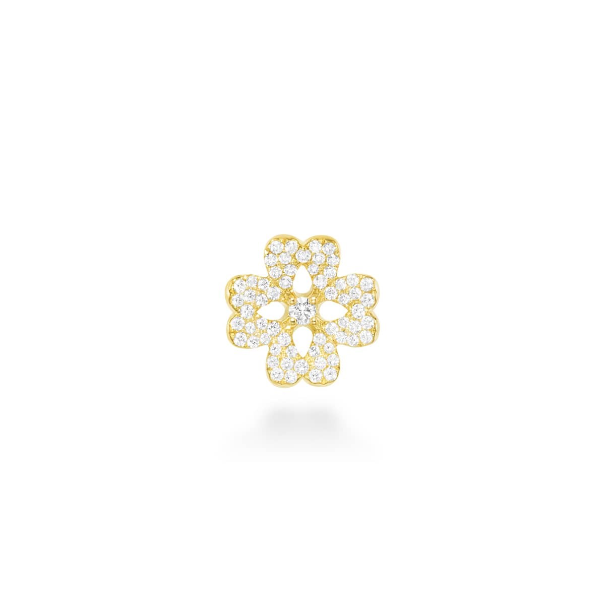 fleur blanche pavé 耳环