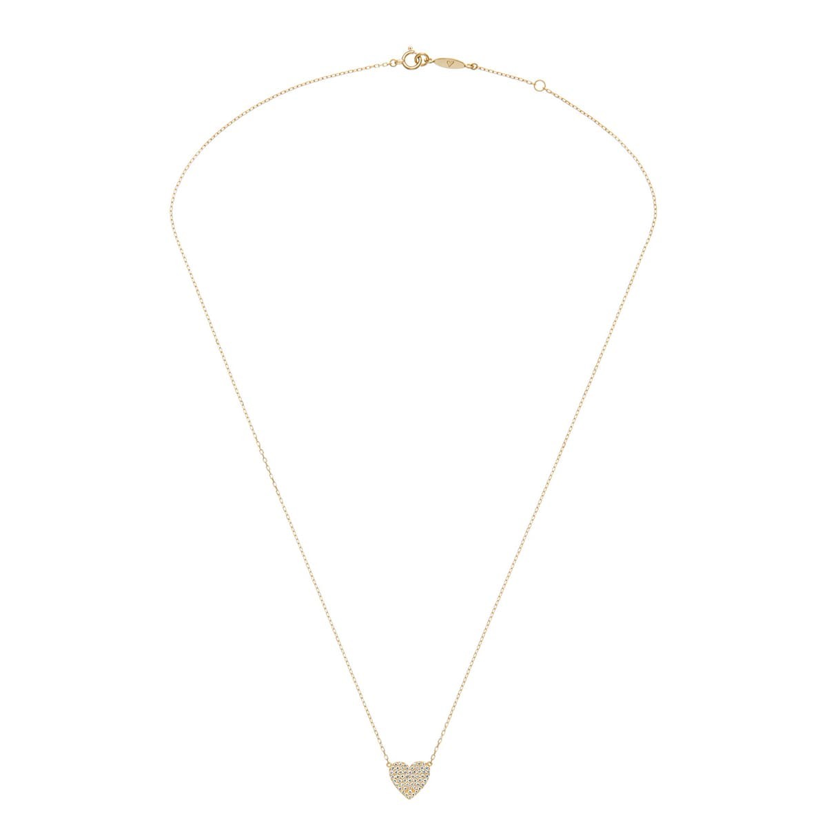 heart pavé midi 项链