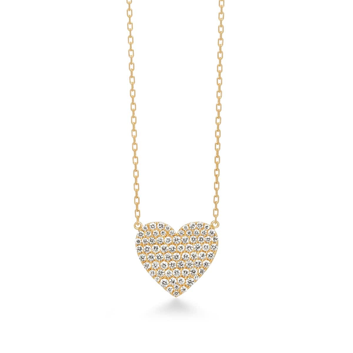 heart pavé moyenne 项链