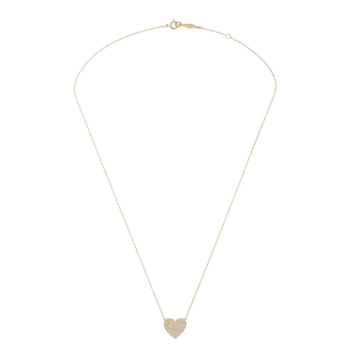 heart pavé moyenne 项链