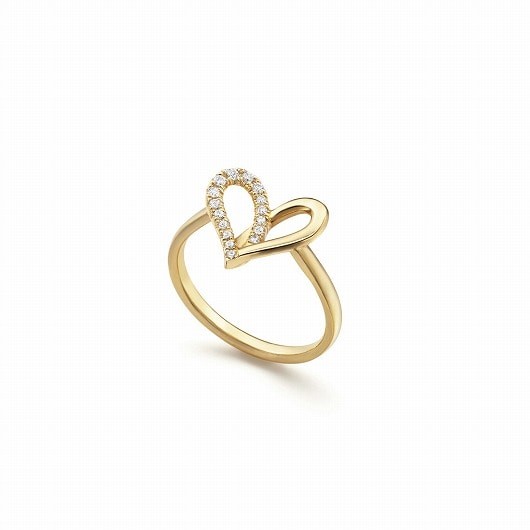 fil rouge heart midi 戒指(半密镶)