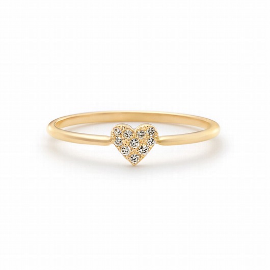 heart pavé pinky 戒指